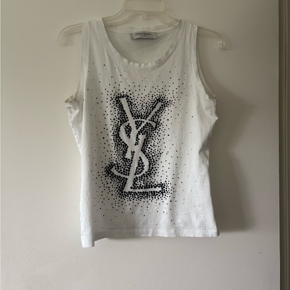 Yves Saint Laurent Tops - YSL White and Black Tank Top - Size Small